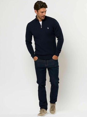 U.S. POLO ASSN. Svetr ' Amir Half ' – modrá
