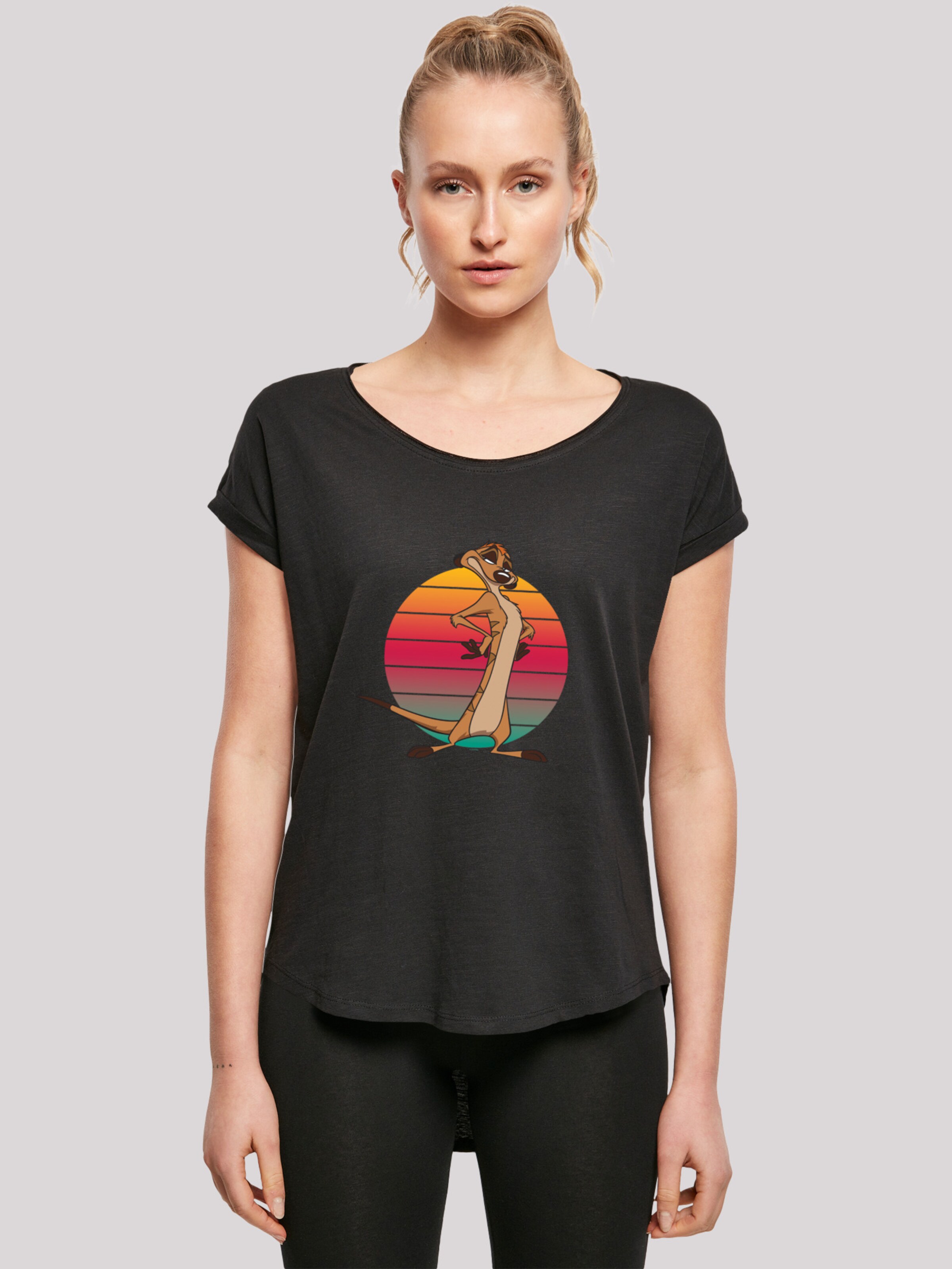F4NT4STIC Shirt 'Disney König der Löwen Timon Sunset' in Black | ABOUT YOU
