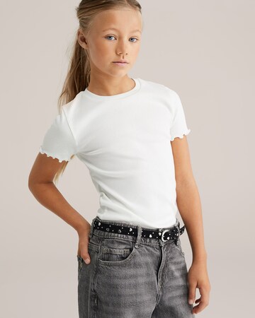 T-Shirt WE Fashion en blanc : devant