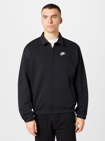 Nike Sportswear Sweat jacket 'HARRINGTON' in Black: front