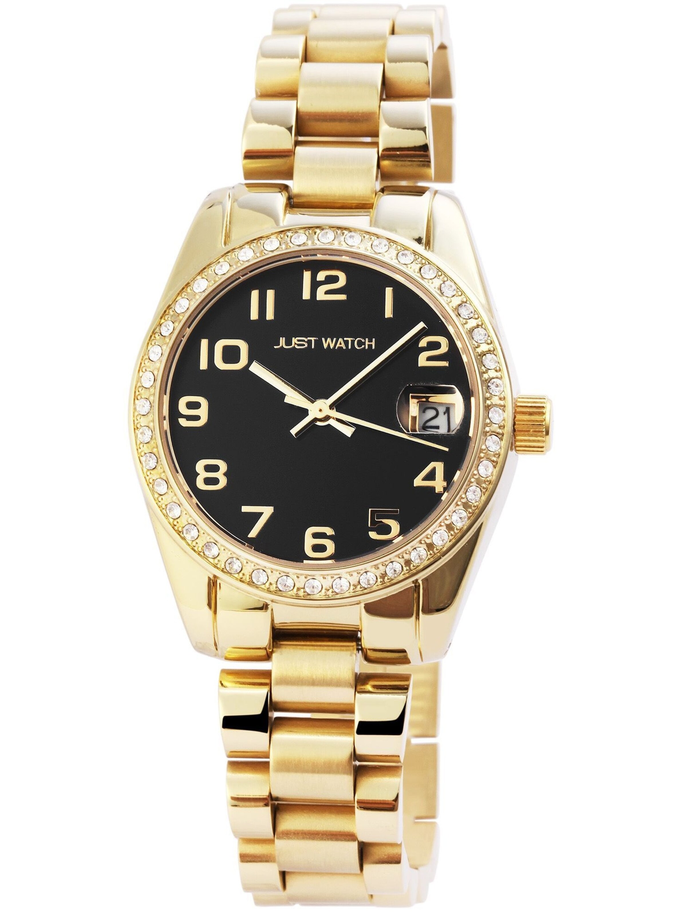 Just Watch Analog Watch 'Emmi, Datumsanzeige' in Gold