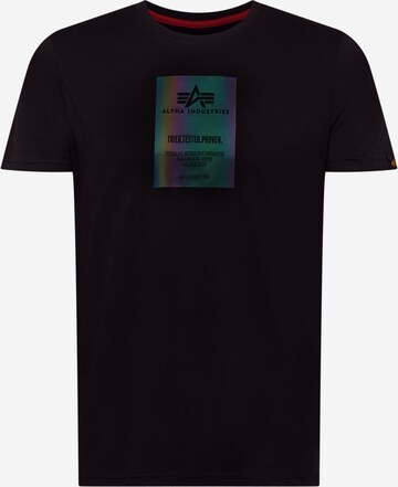 ALPHA INDUSTRIES T-shirt 'Rainbow' i svart: framsida