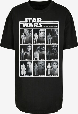 F4NT4STIC Oversized shirt 'Star Wars Class Of Action Figures' in Zwart: voorkant