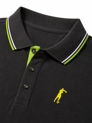 Boxeur des Rues Shirt 'Herren Poloshirt Boxeur des Rues aus Piqué-Baumwolle, Anthrazit, Limettengrüne Akzente' in Grijs