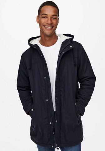 Parka di mezza stagione 'Alexander' di Only & Sons in blu