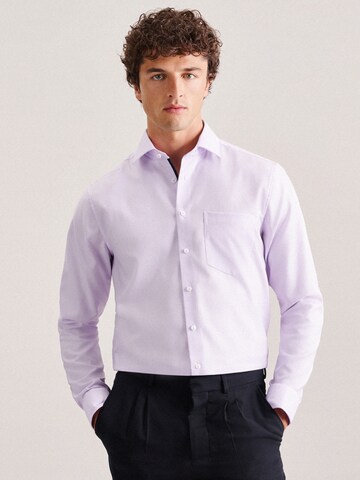 Regular fit Camicia business 'Smart Essentials' di SEIDENSTICKER in lilla: frontale