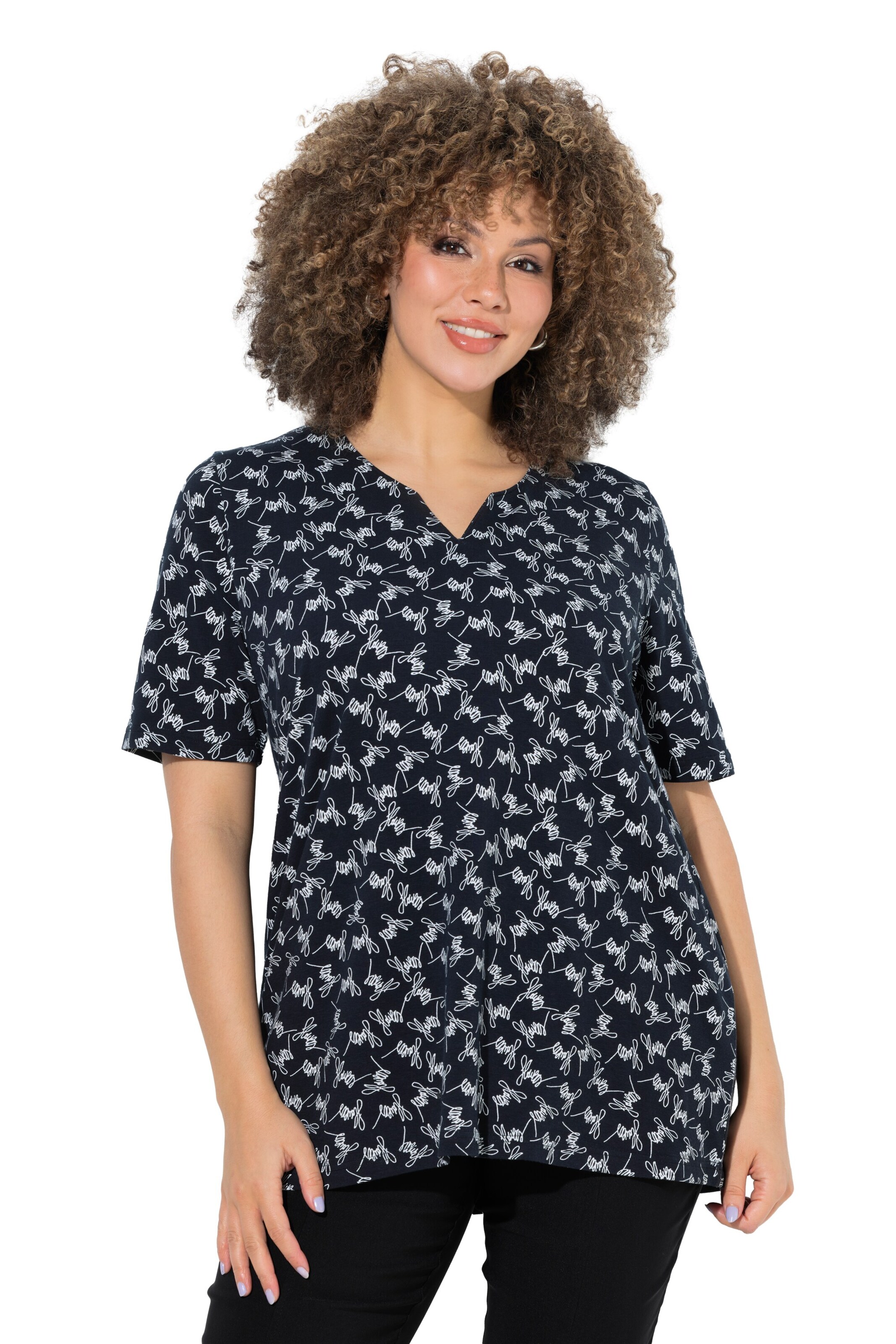 Ulla Popken Shirt in Schwarz: Vorderseite
