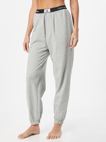 Calvin Klein Underwear Tapered Pleat-Front Pants in Grey: front