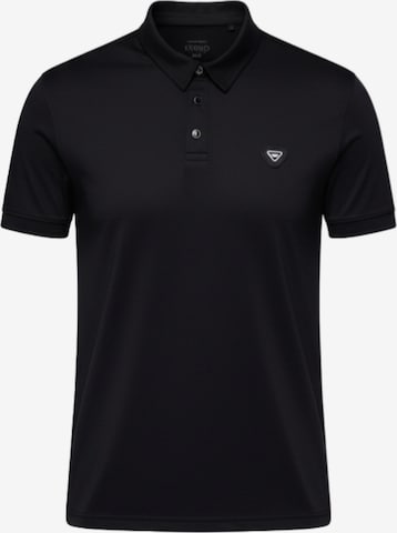 Ombre Poloshirt in Schwarz: Vorderseite