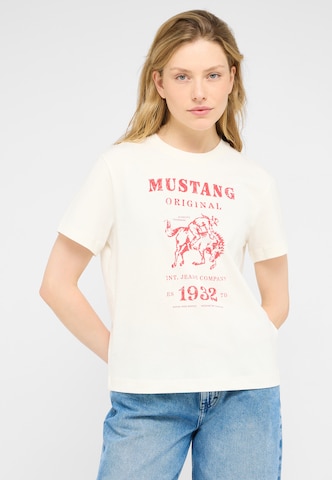 MUSTANG T-Shirt ' Floris ' in Weiß: Vorderseite