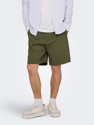 Only & Sons Regular Hose 'ONSWAKE' in Grün: Vorderseite
