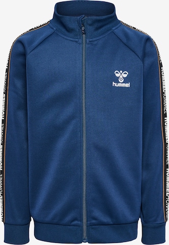 Hummel Athletic Zip-Up Hoodie 'REFRESH' in Blue: front