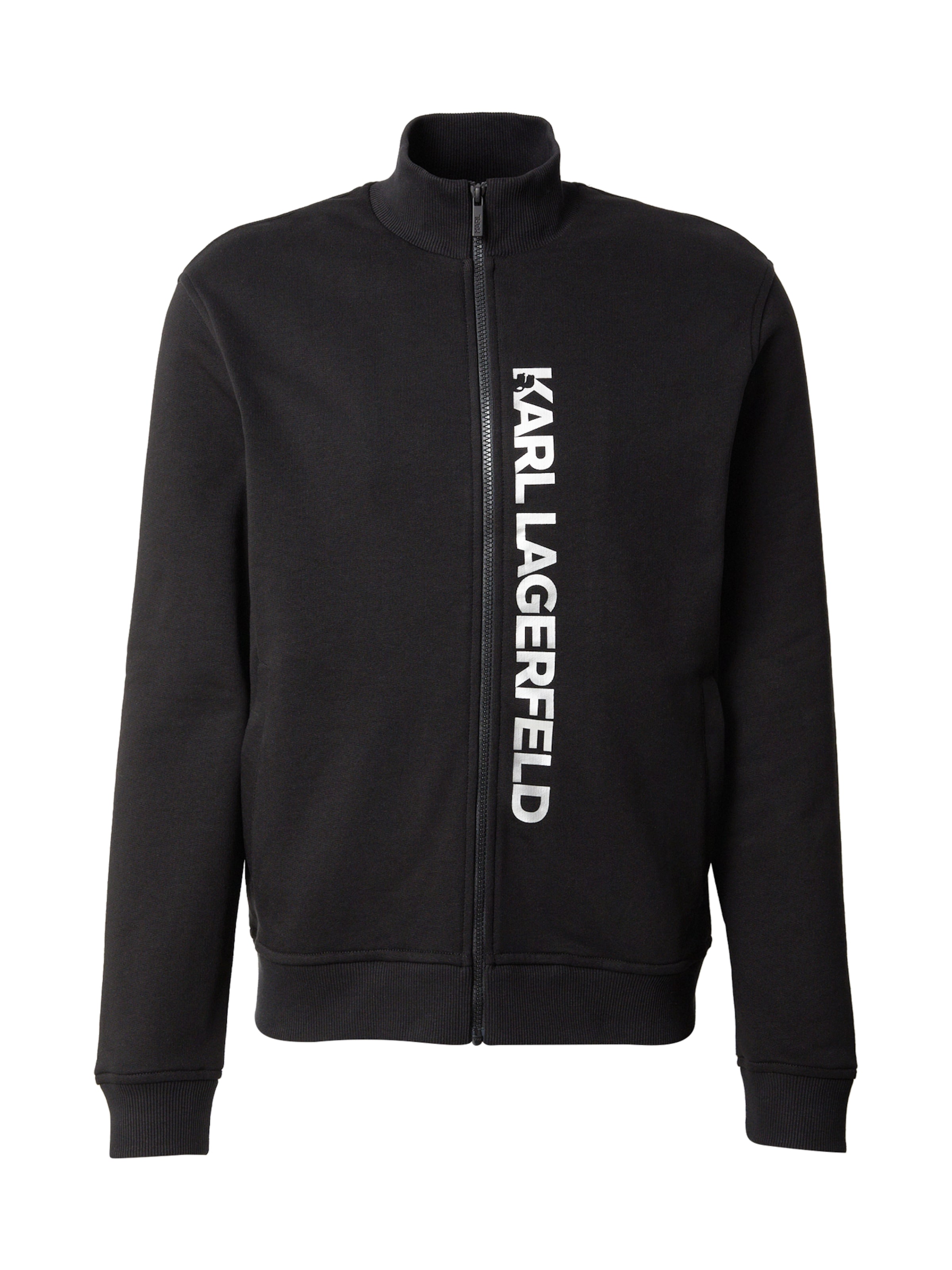 Karl Lagerfeld Ζακέτα φούτερ σε μαύρο: μπροστά