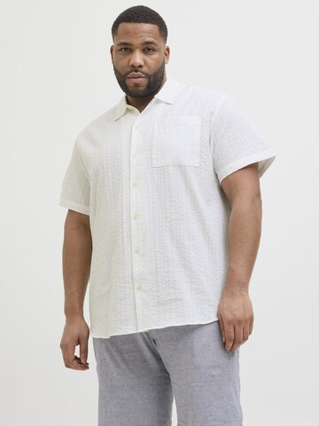 Jack & Jones Plus Regular fit Overhemd in Wit: voorkant