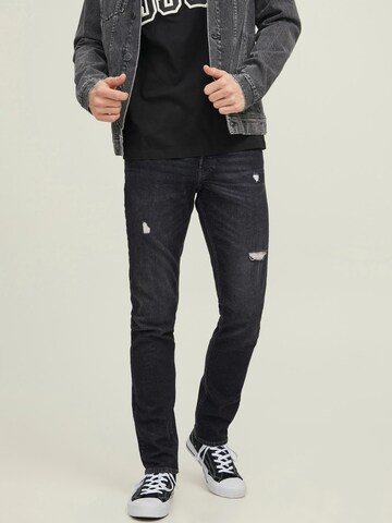 JACK & JONES Skinny Jeansy 'LIAM' w kolorze czarny: przód