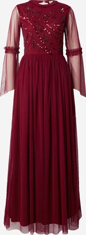 LACE & BEADS - Vestido de noche 'Dilma' en rojo: frente