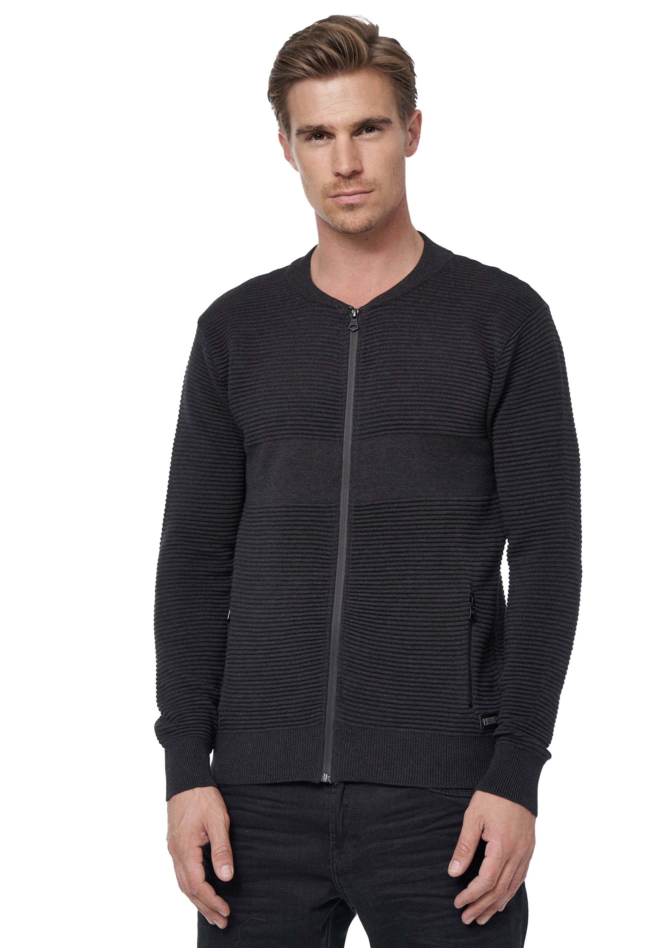 Rusty Neal Strickjacke in Grau: Vorderseite