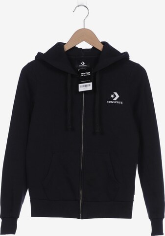 CONVERSE Sweatshirt & Zip-Up Hoodie in S in Black: front