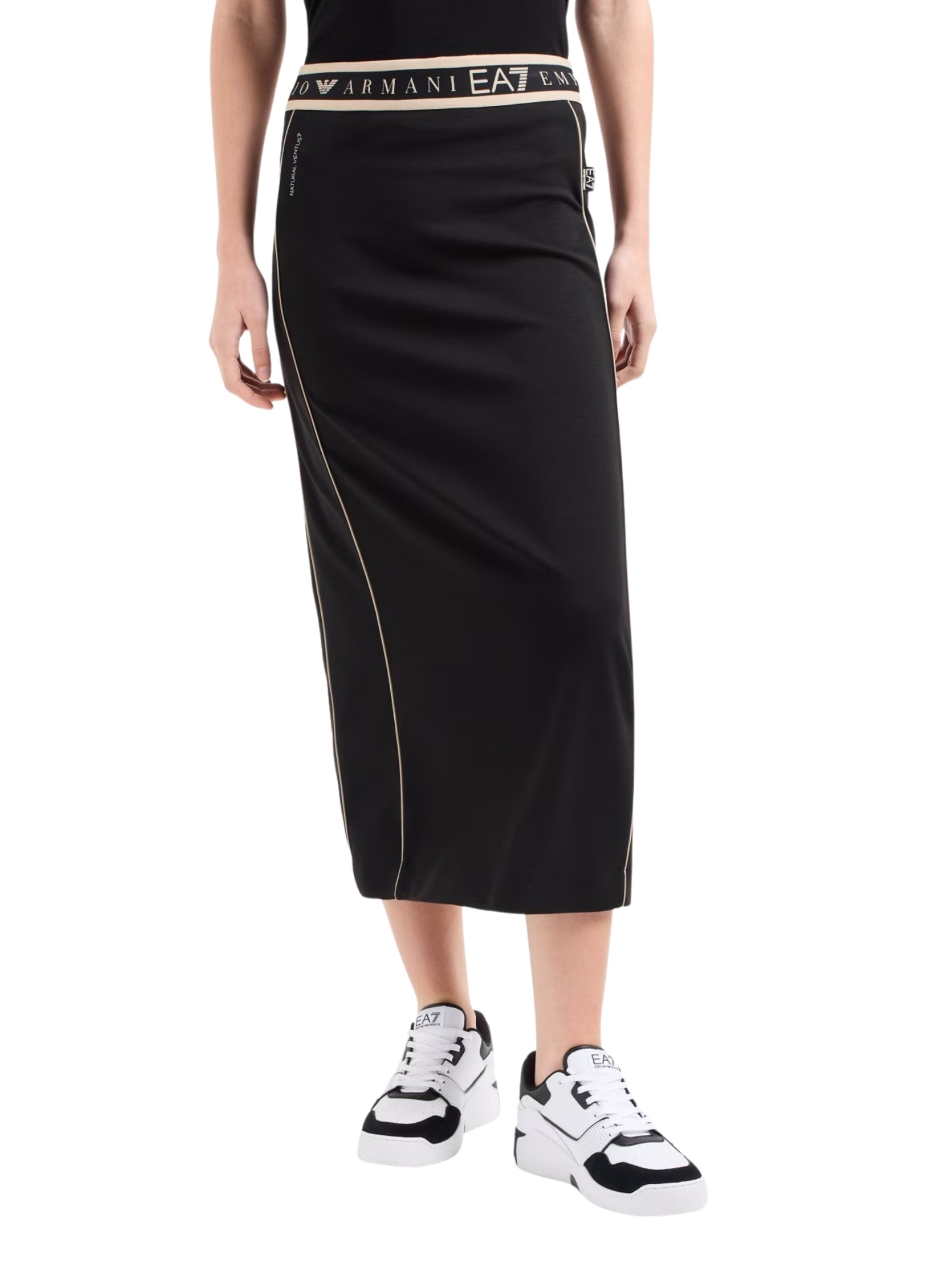 Gonna 'Dynamic Athlete' di EA7 Emporio Armani in nero: frontale