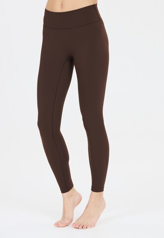 Athlecia Skinny Sports trousers 'Luxe' in Brown: front