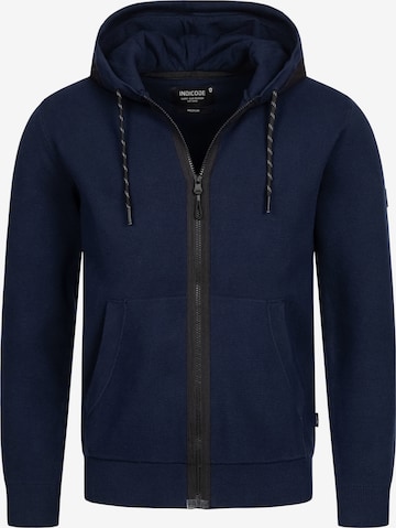 INDICODE JEANS Sweatvest in Blauw: voorkant