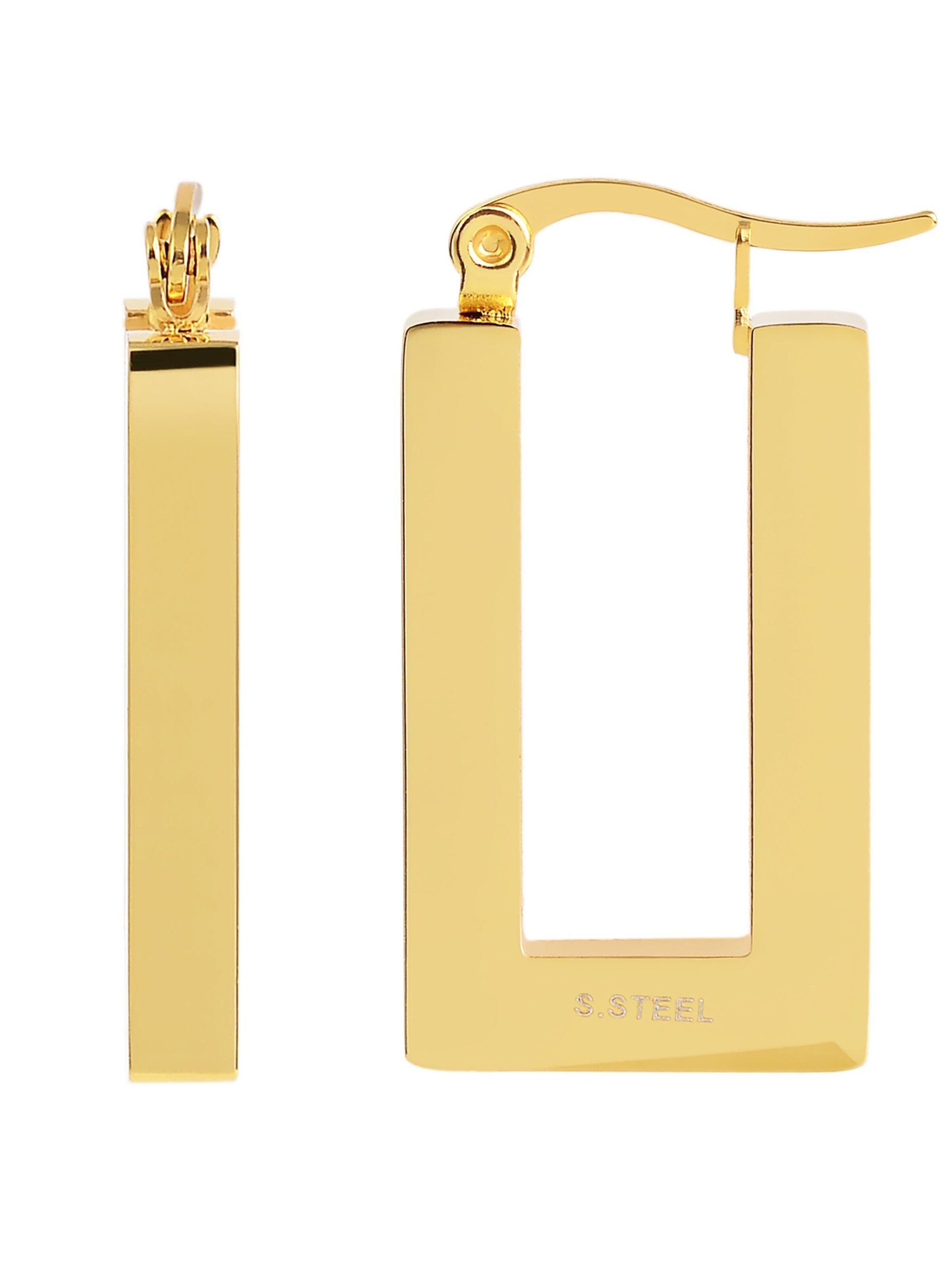 Akzent Earrings 'aus Edelstahl, eckig' in Gold