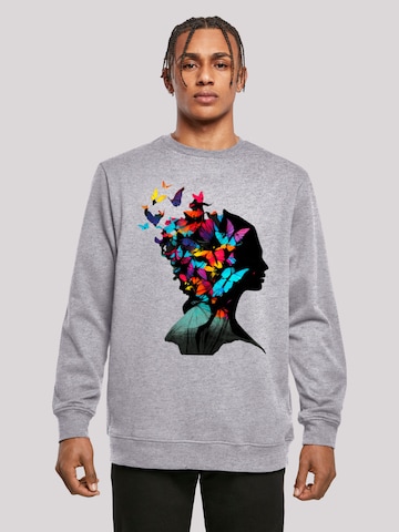 F4NT4STIC Sweatshirt 'Schmetterling' in Grijs: voorkant