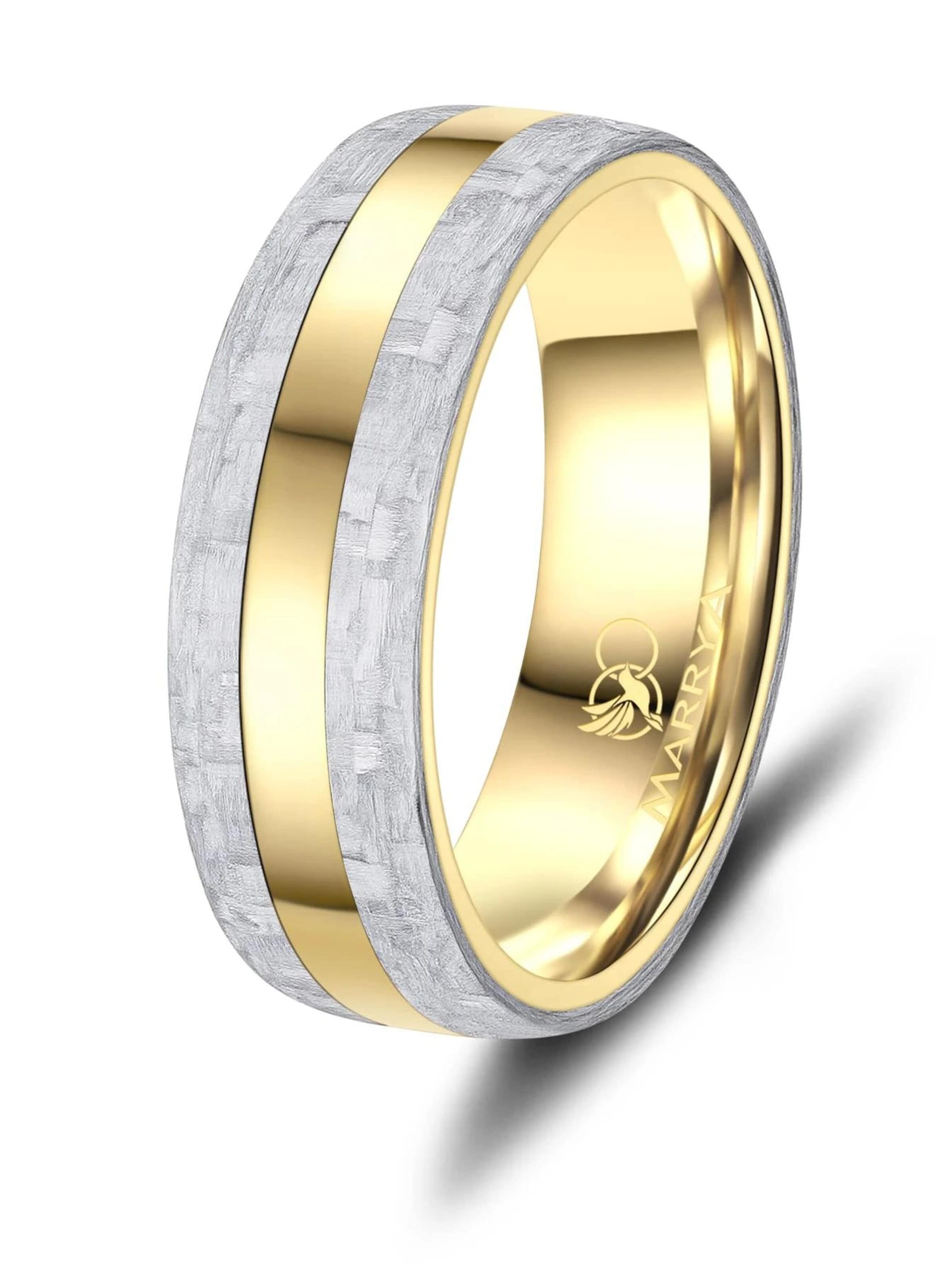 MARRYA - Anillo 'MARRYA CA-22 Eheringe aus Carbon' en blanco: frente
