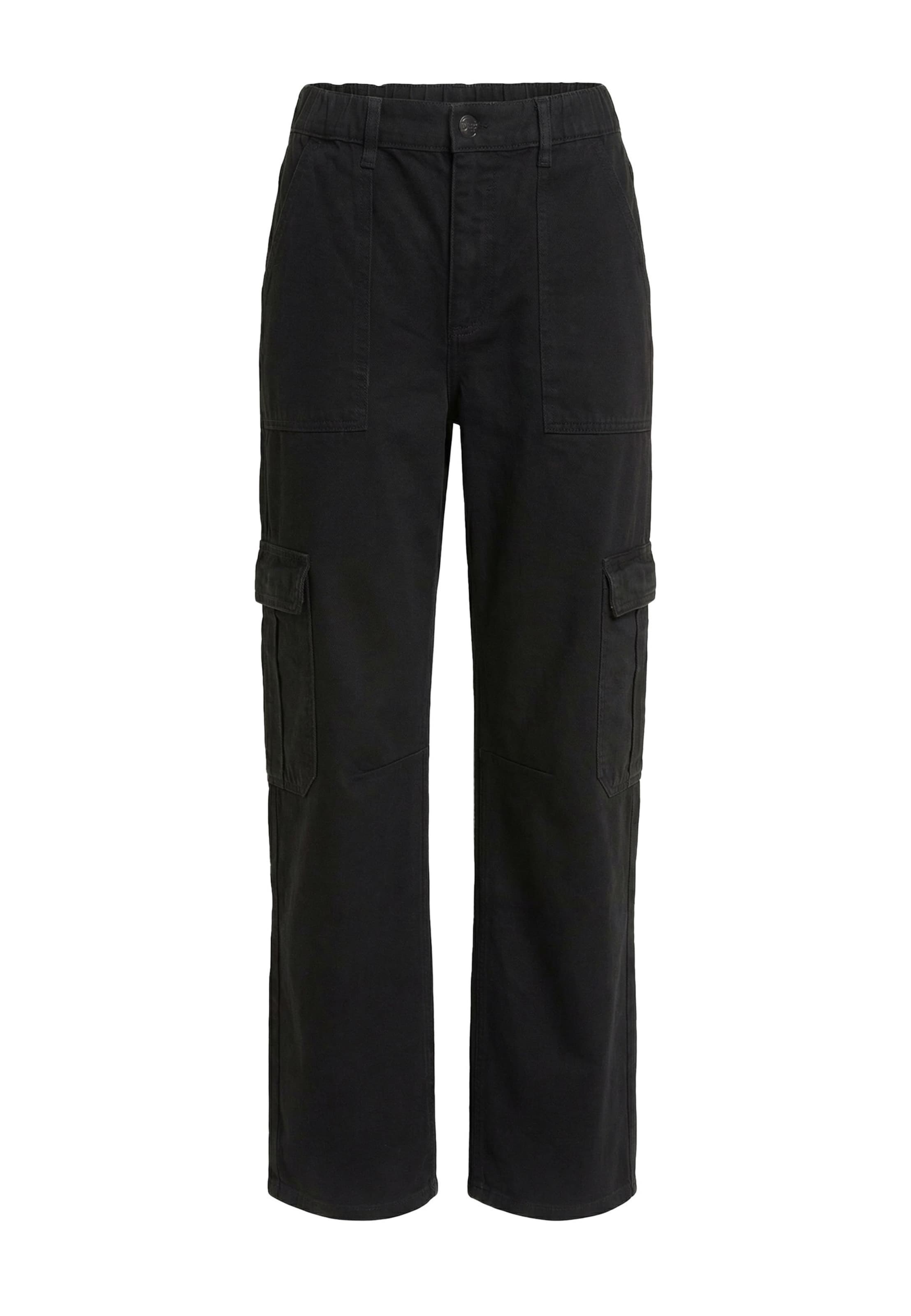 Baggy Jeans cargo DEF en noir : devant