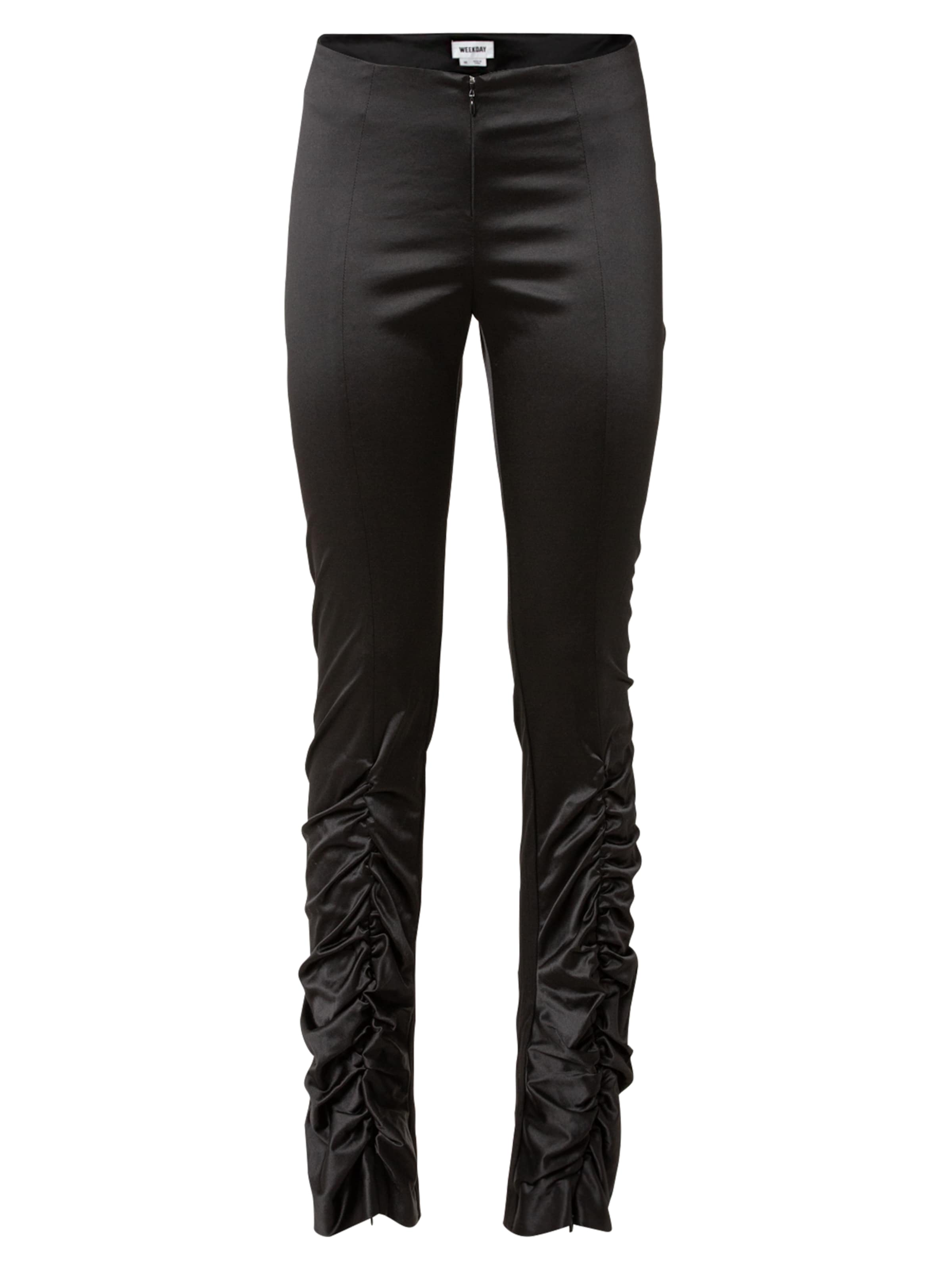 WEEKDAY Слим фит Панталон в черно: отпред