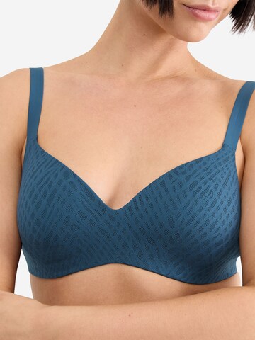 SLOGGI T-Shirt T-Shirt-BH ' Blue ZERO Feel Bliss THE UP ' in Blau