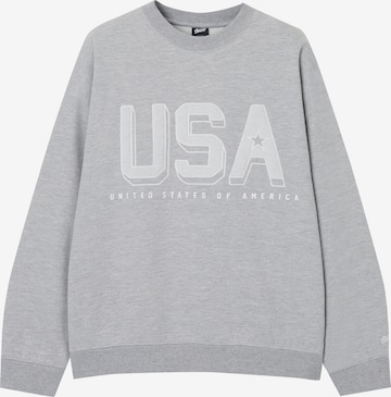 Sweat-shirt Pull&Bear en gris : devant