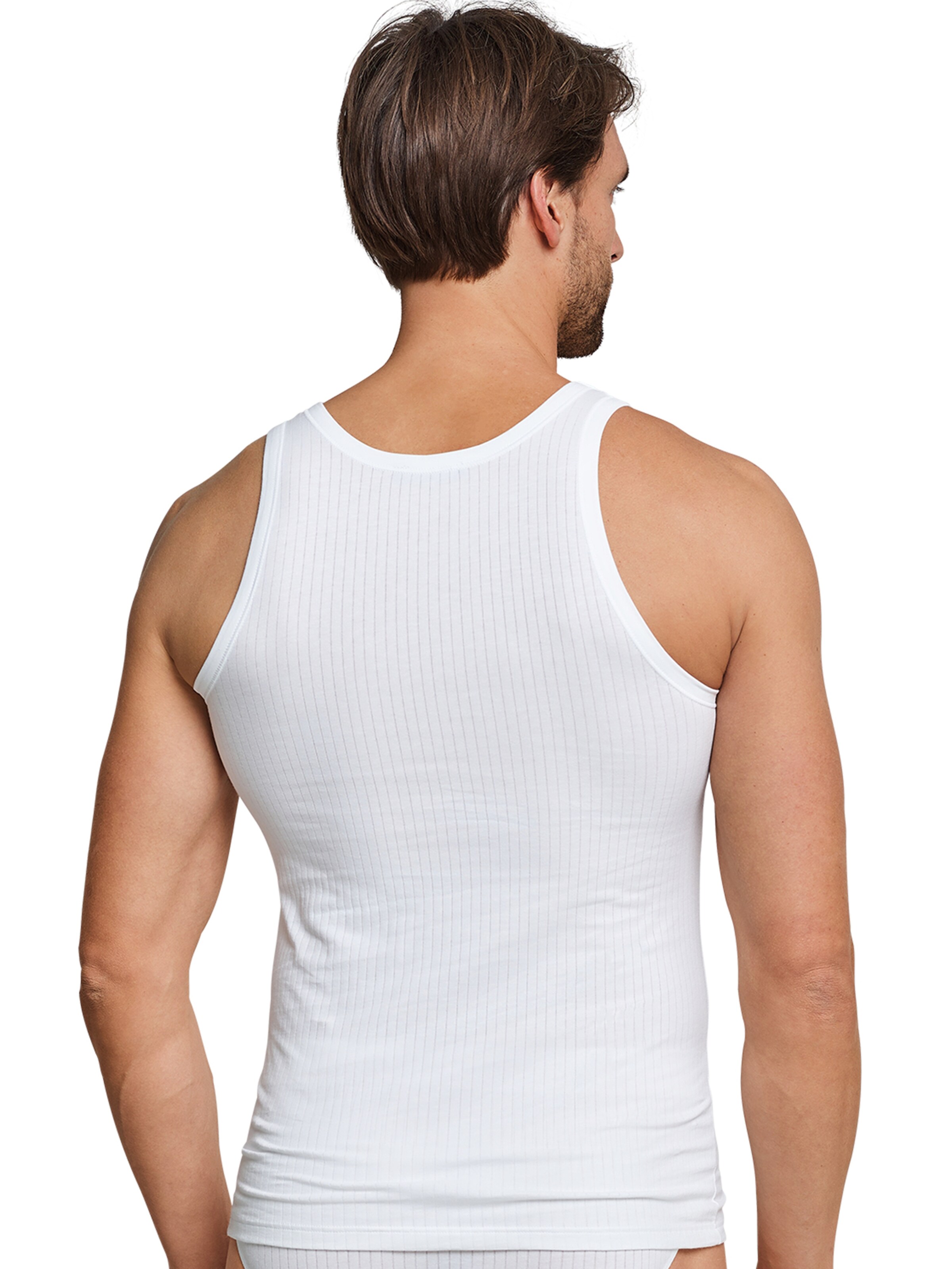 Männer Wäsche SCHIESSER Unterhemd ' 2-Pack Authentic ' in Weiß - HP45541