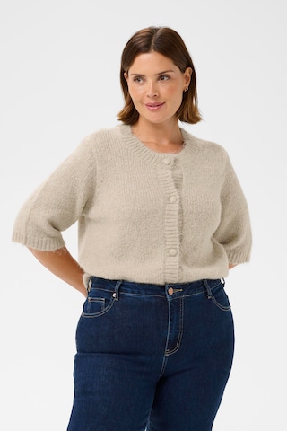 Cardigan KAFFE CURVE en beige : devant