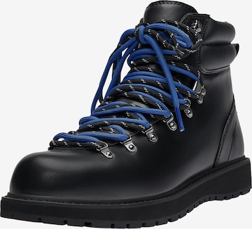 Pull&BearČizme na vezanje - crna boja: prednji dio