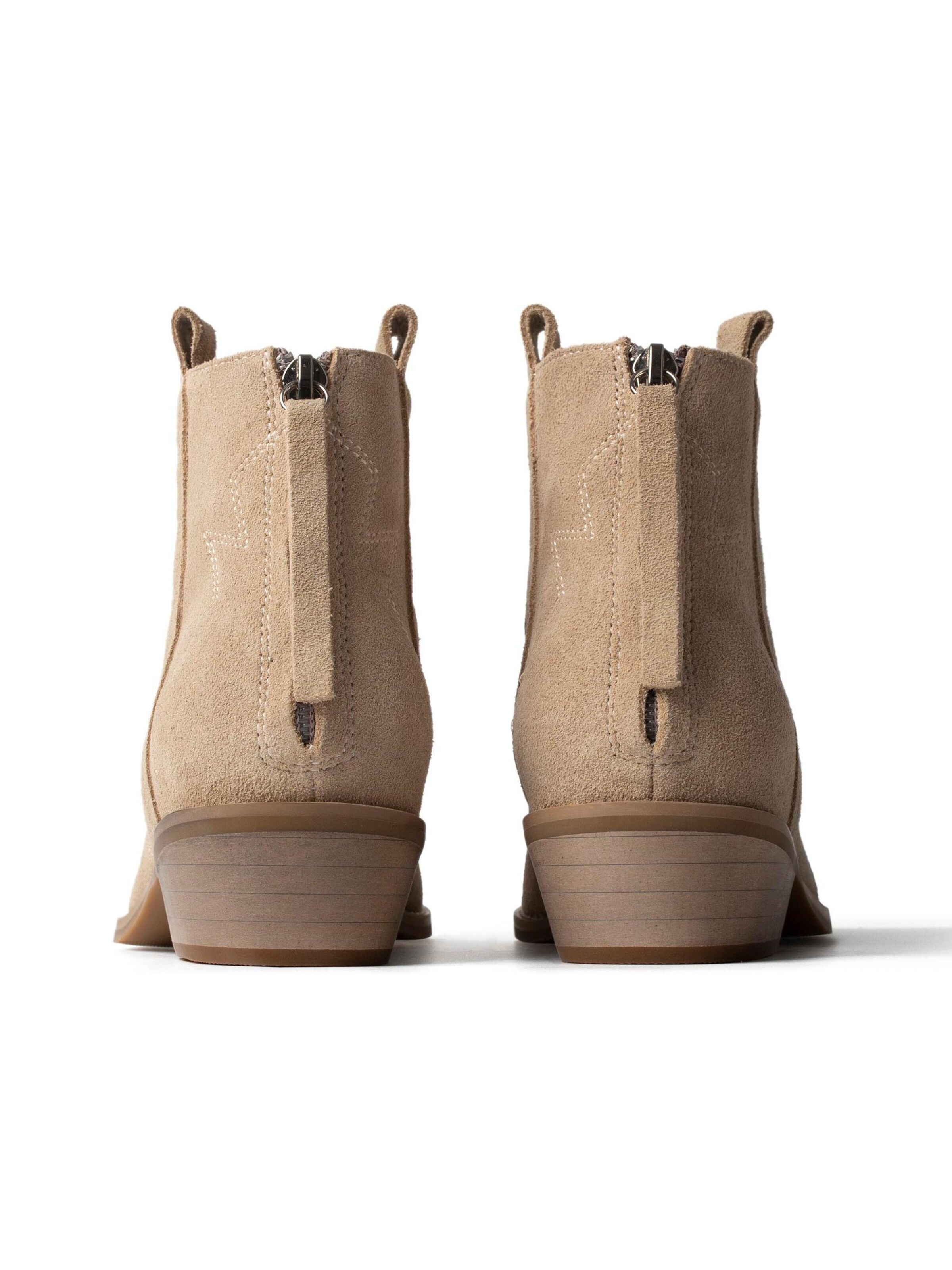 L37 HANDMADE SHOES Enkellaarsje 'FLASHBACK' in Beige