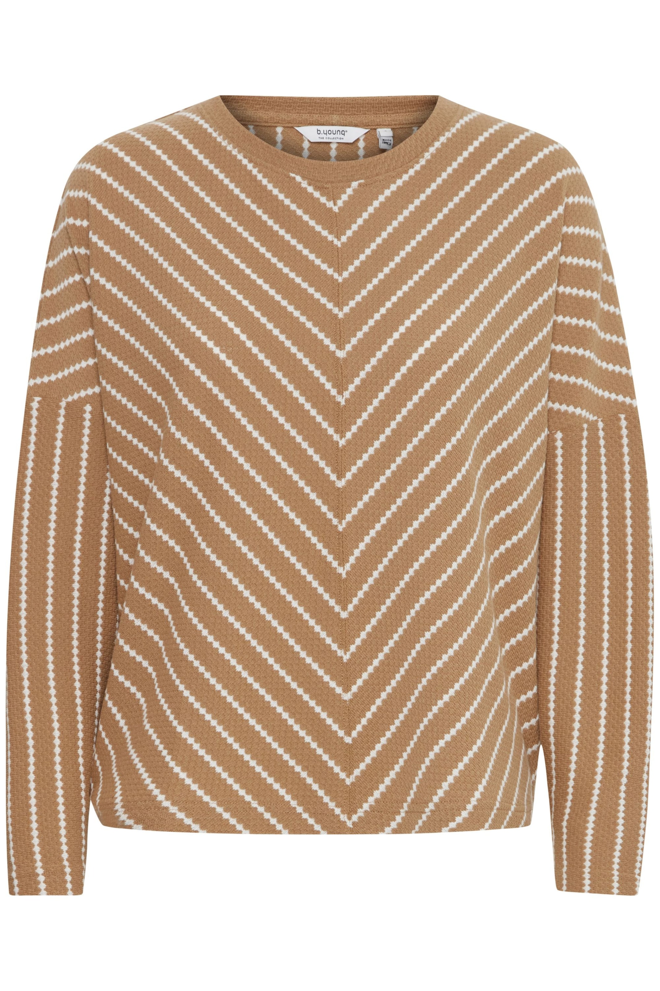 b.young Sweatshirt i brun / hvid, Produktvisning