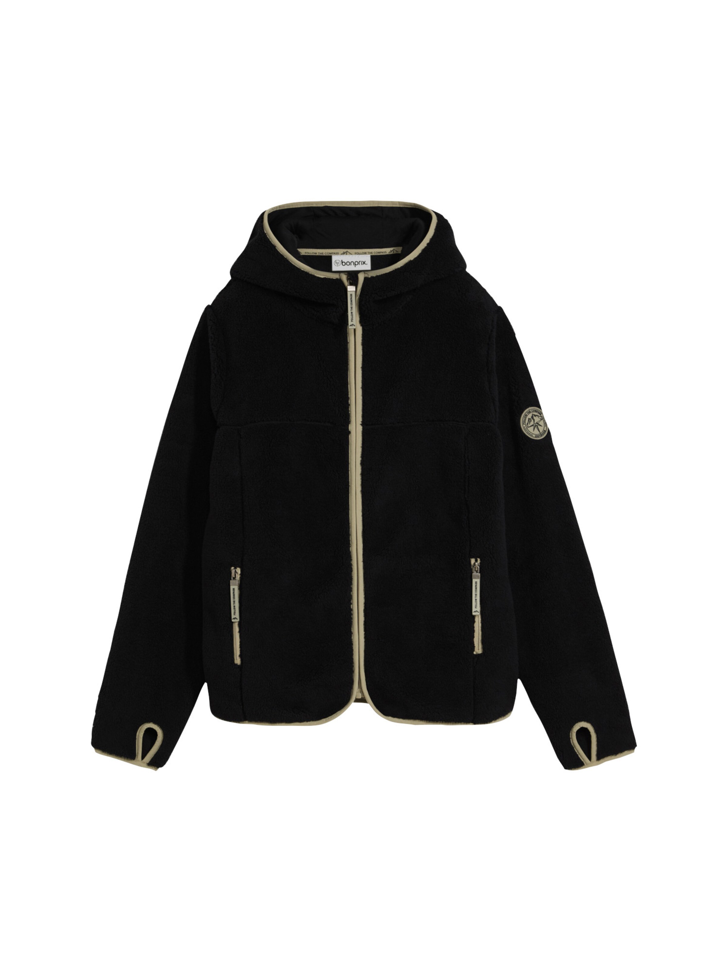 Veste en polaire bonprix en noir : devant