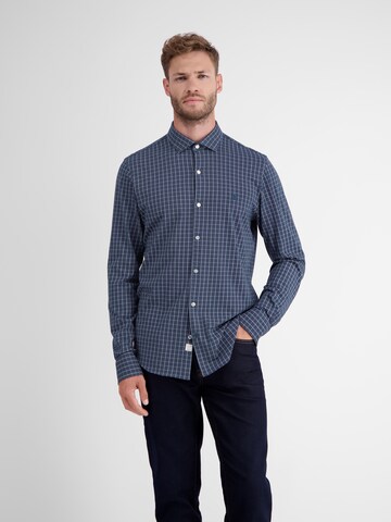 LERROS Slim fit Button Up Shirt in Blue: front