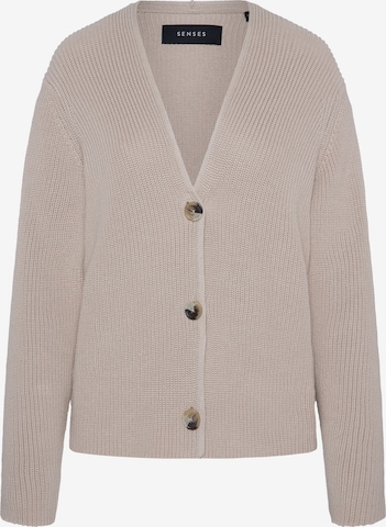 SENSES.THE LABEL Knit Cardigan in Beige: front