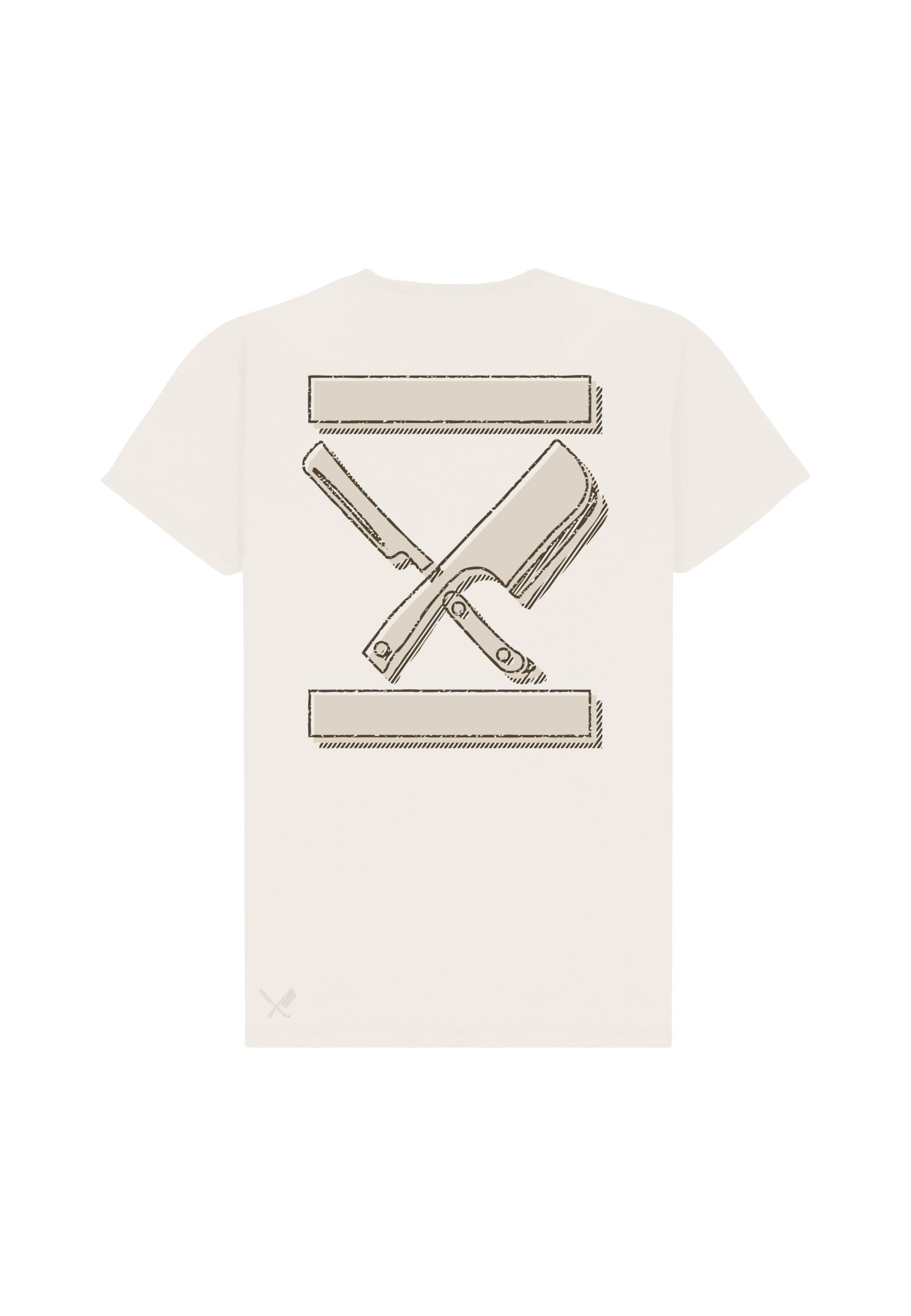 Distorted People T-Shirt 'Blades' in elfenbein / kitt / schwarz, Produktansicht