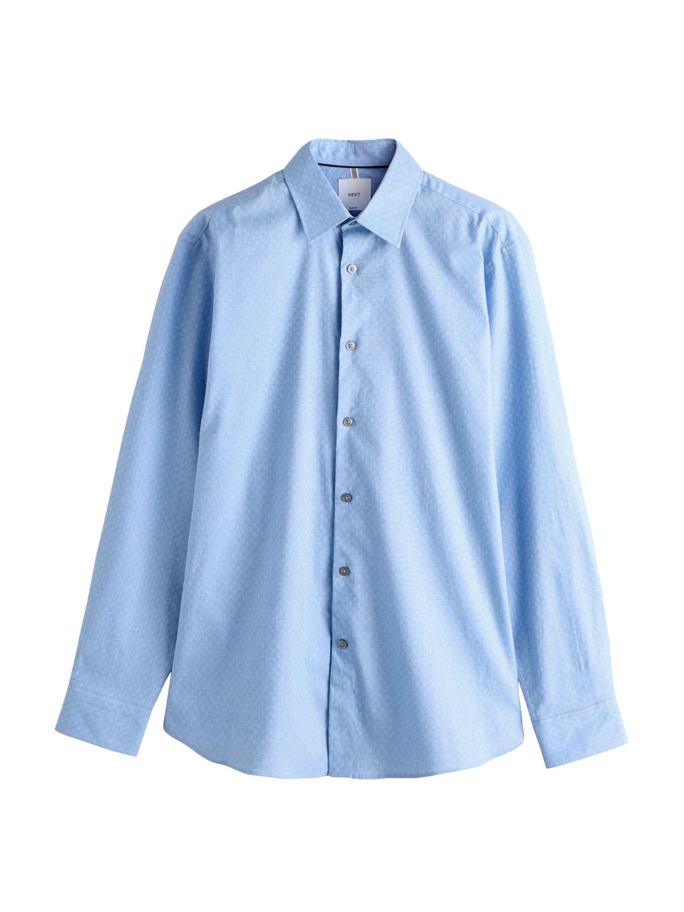 Next Слим Рубашка в Синий: спереди