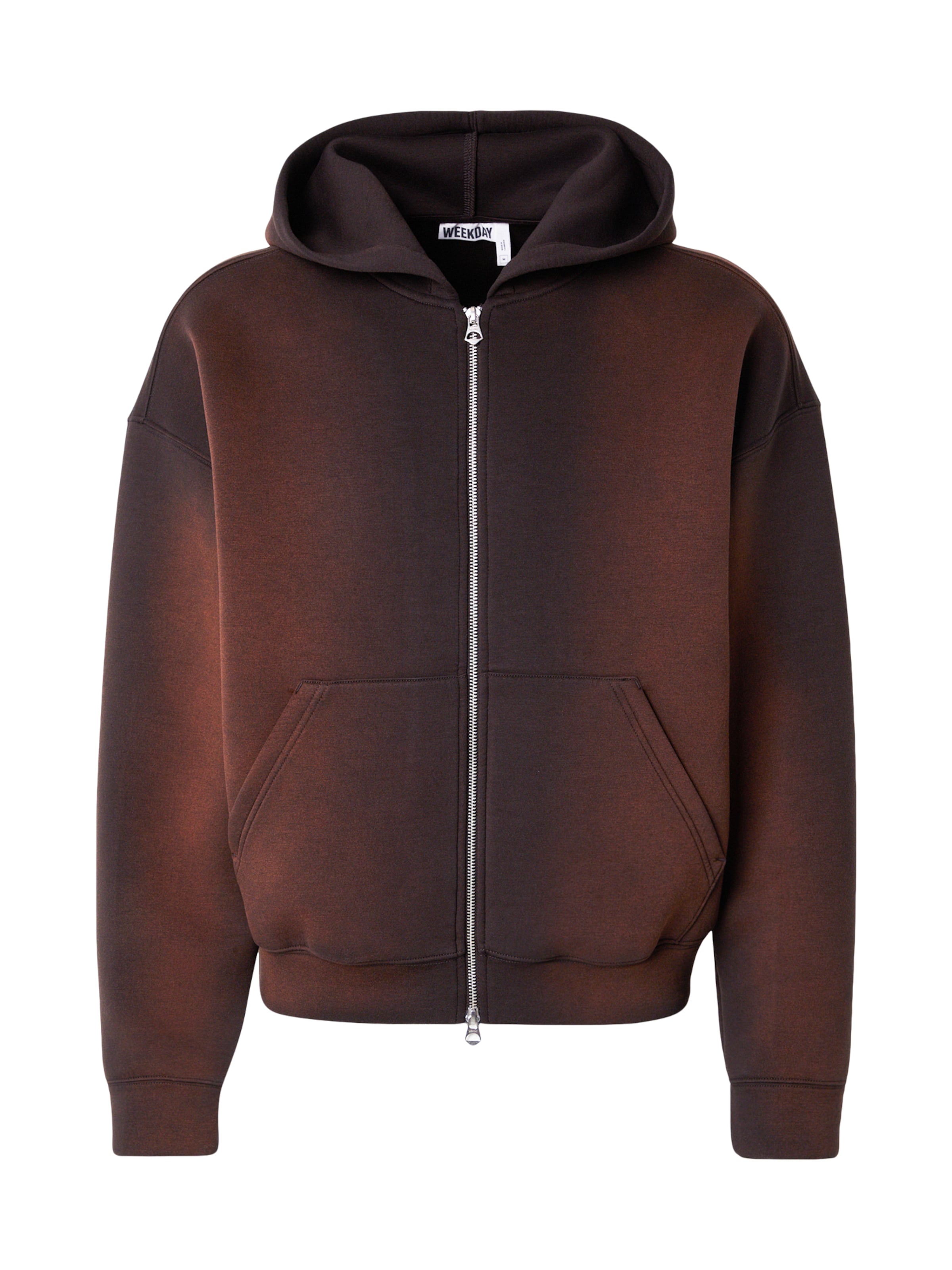 WEEKDAY Zip-Up Hoodie 'Simon' in Brown: front