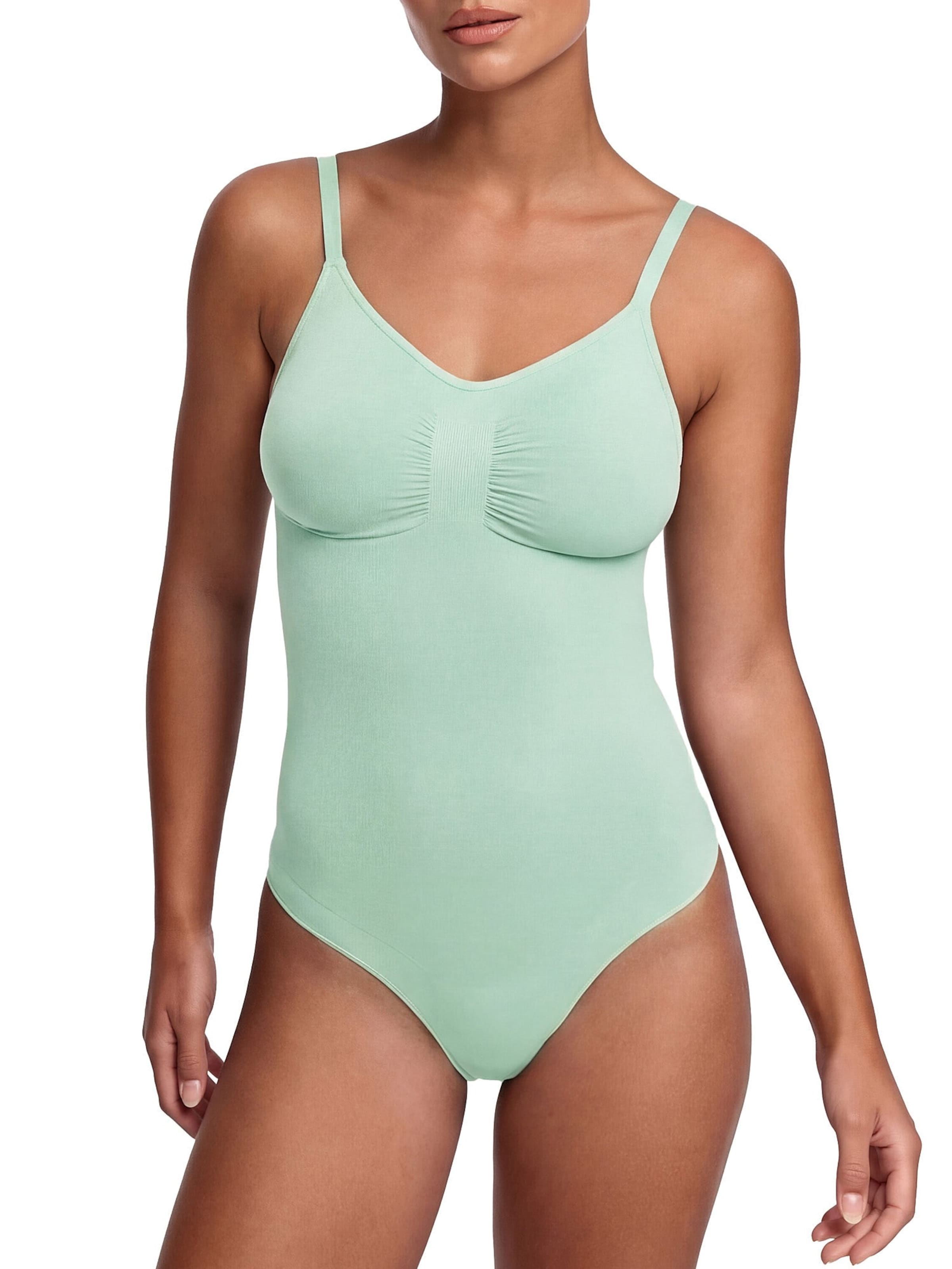 cfab (formerly creamy fabrics) Shaping Bodysuit 'Bodysuit Sculpting Shapewear mit Slip' in Green: front