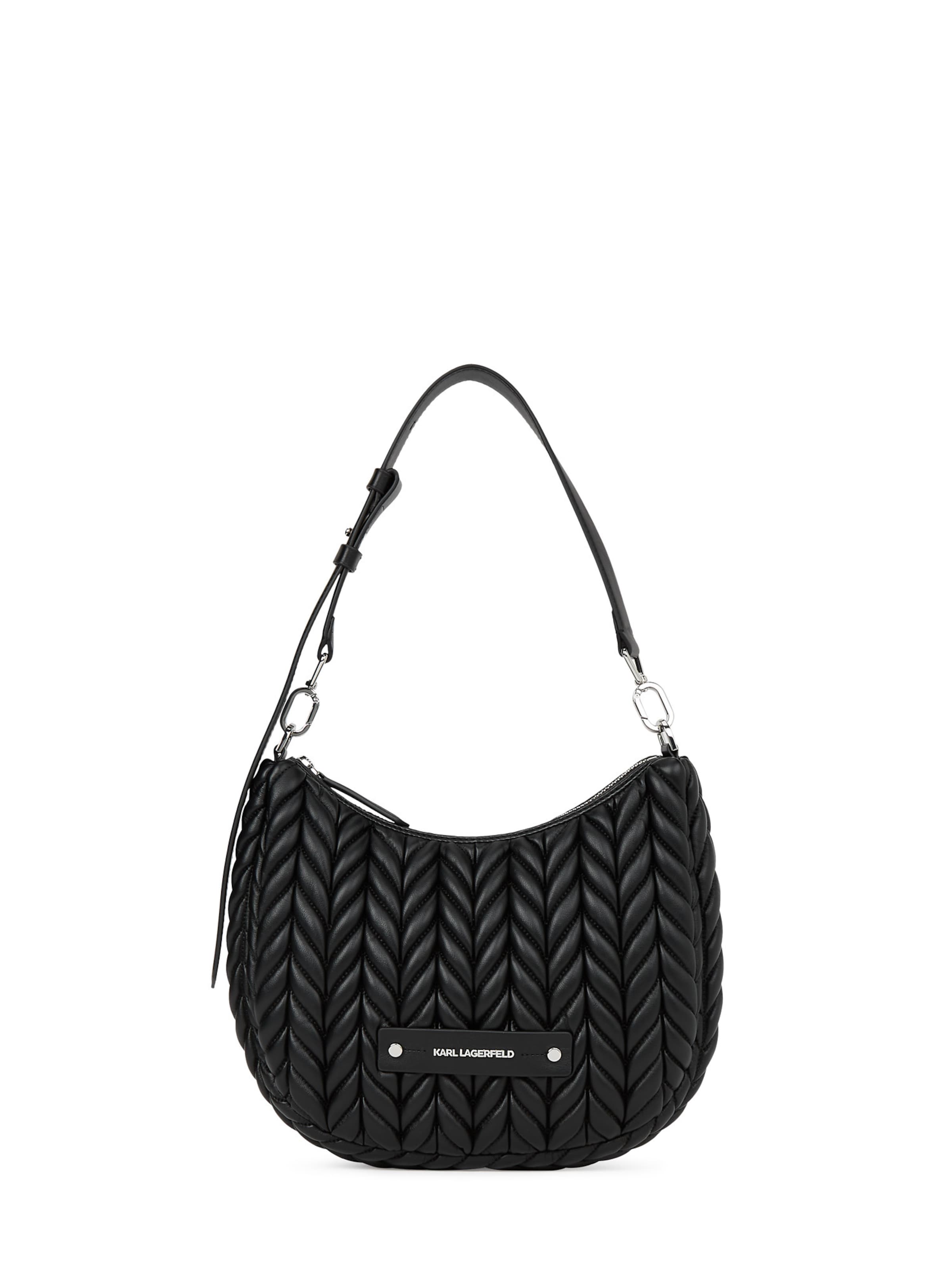 Karl Lagerfeld Axelremsväska 'Weave' i svart: framsida