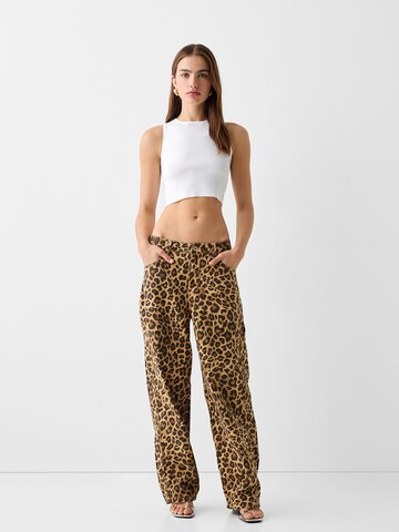 Loosefit Pantalon Bershka en marron