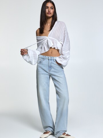 Pull&Bear Wide Leg Jeans in Blau