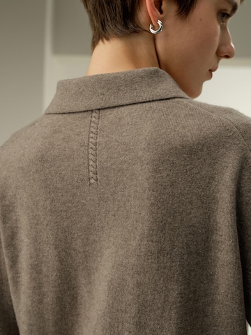 Lilysilk - Jersey 'Baby-Kaschmir Poloshirt' en marrón