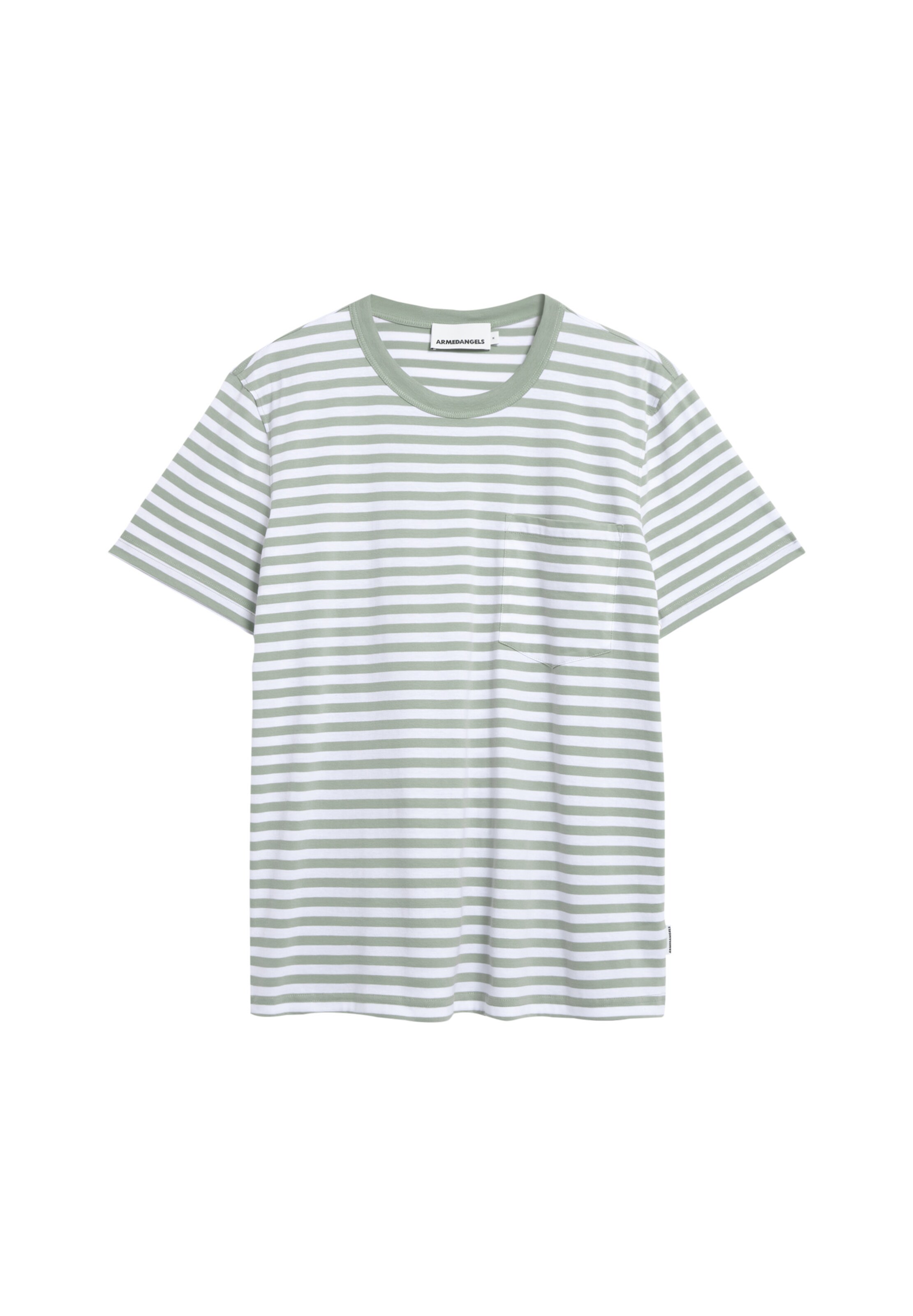 ARMEDANGELS Shirt ' MAARKOS POCKET STRIPES ' in Green: front