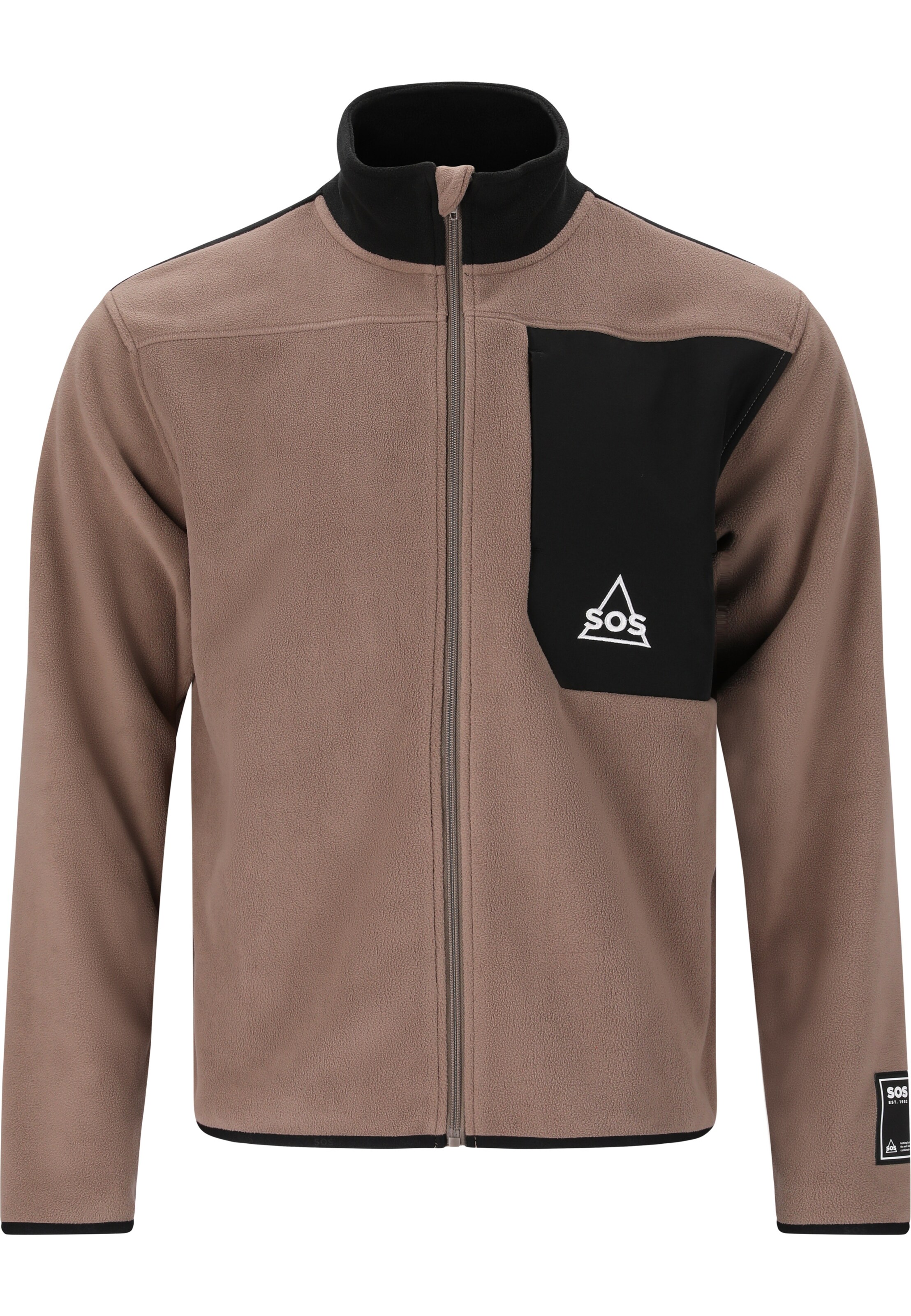 SOS Fleecejacke 'Garmisch' in Braun: Vorderseite
